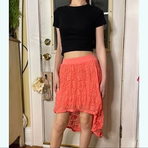 Charlotte Russe Coral High-Low Skirt